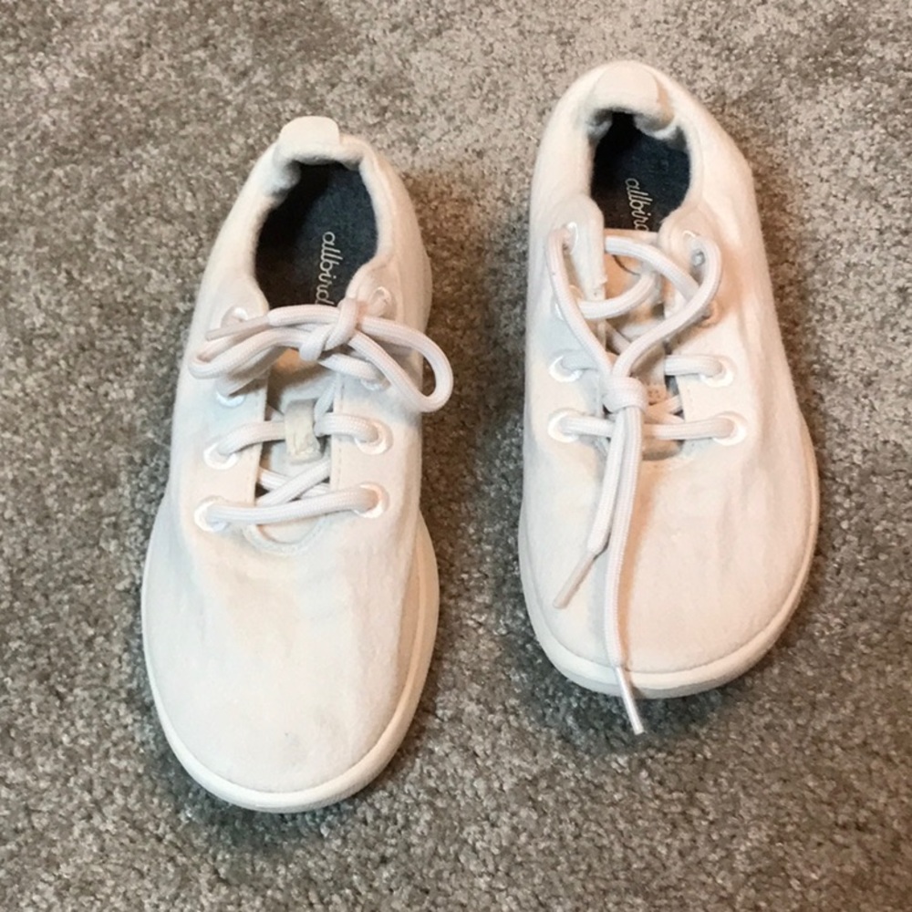 Preowned Womens ALLBIRDS white wool runner sneakers - women’s 8 - Picture 2 of 6
